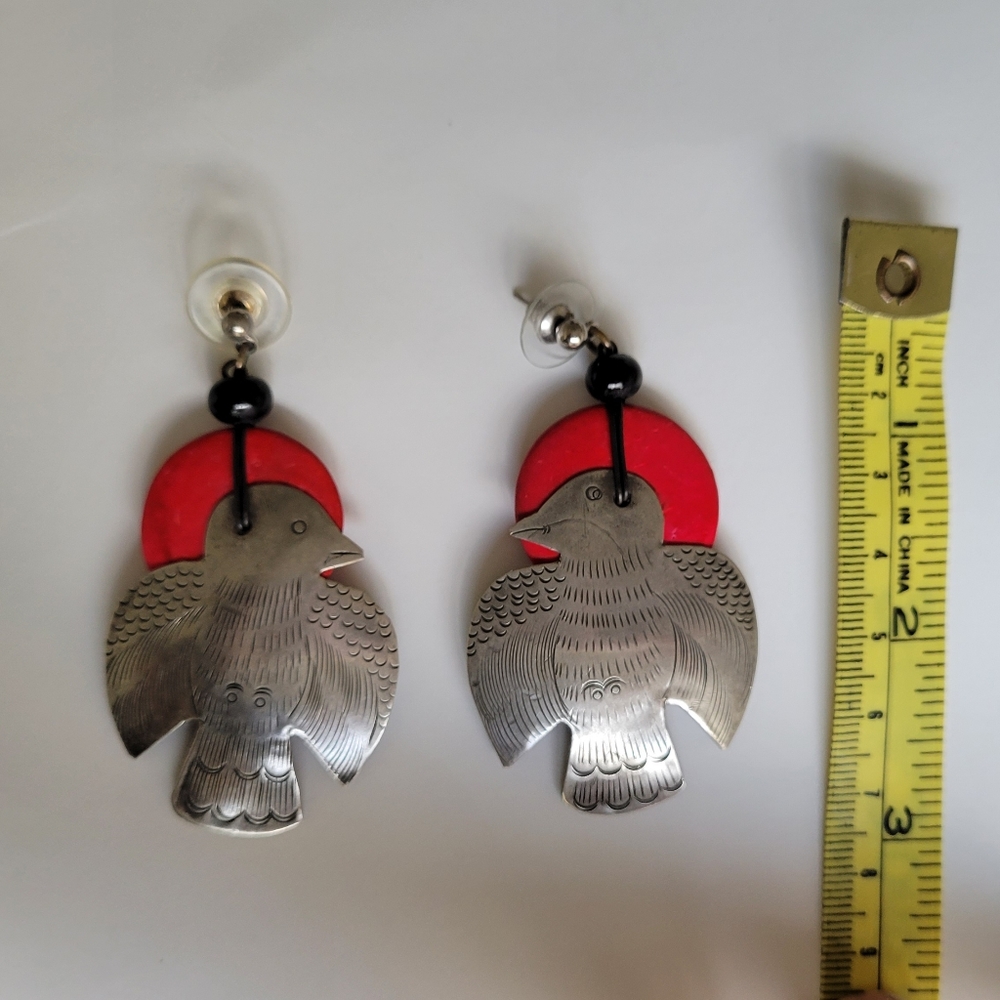 Aztec Bird Earrings - Picture 3 of 4